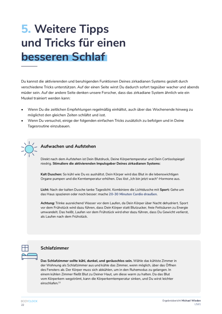BodyClock Ergebnisbericht Michael Wieden Tipps